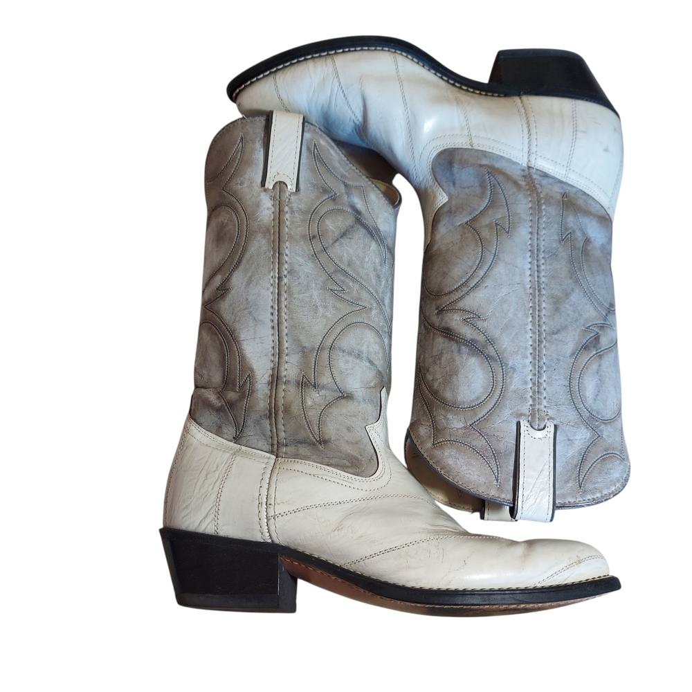 Rocky 5971 Vintage Coastal Cowgirl Rocky Boots Women Gray White Made USA - Picture 7 of 15